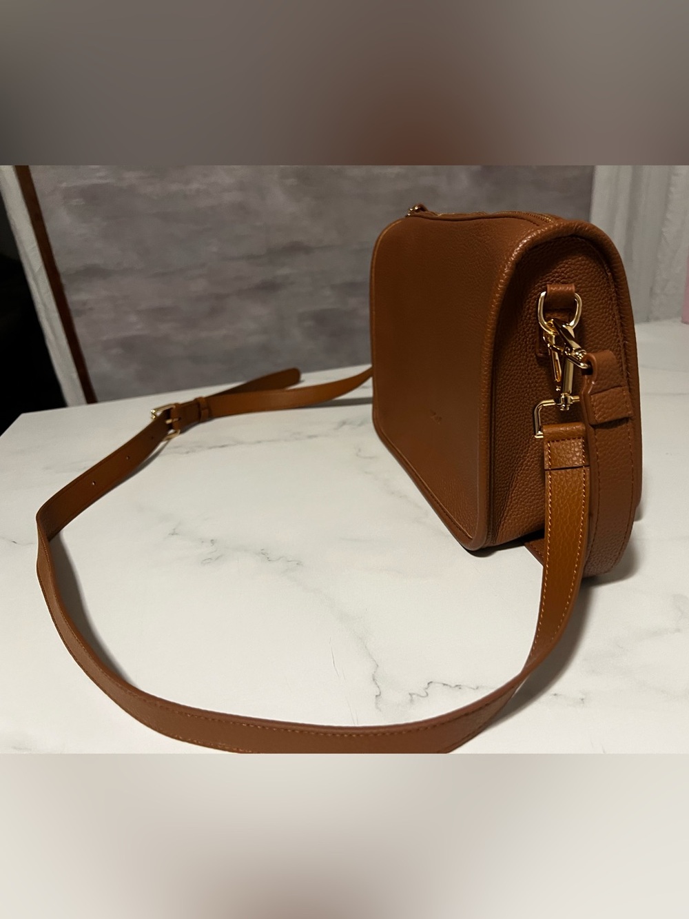 EUC HKCLUF Crossbody Bag in Cognac Brown - Women's Shoulder Purse